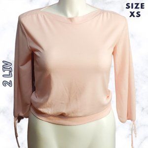 2 LIV Pink Women's 3/4 Length Sleeve Shirt Size XS